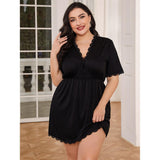 Short Sleeve Satin Nightdress