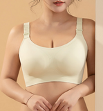 Seamless Low Back plus size everyday sports Bra no wire with widened bands black