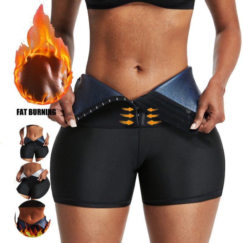 high rise mid thigh front hook sweat shaper rosylemon