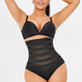 high waist brief mesh shaper tummy control black