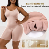 Tummy Control & Butt Lift Mid Thigh Shapewear Bodysuit with Adjustable Strap