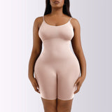 Tummy Control & Butt Lift Mid Thigh Shapewear Bodysuit with Adjustable Strap