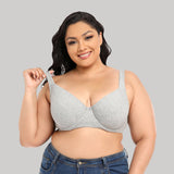 rosy lemon plus size cotton t shirt bra grey