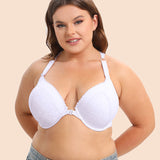 rosy lemon plus size front closure bra white