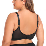rosy lemon plus size t shirt bra with straps extra support mesh black low back