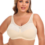 rosy lemon plus size t shirt bra with straps extra support mesh white front