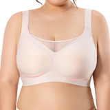 Seamless Low Back plus size everyday sports Bra no wire with wide straps