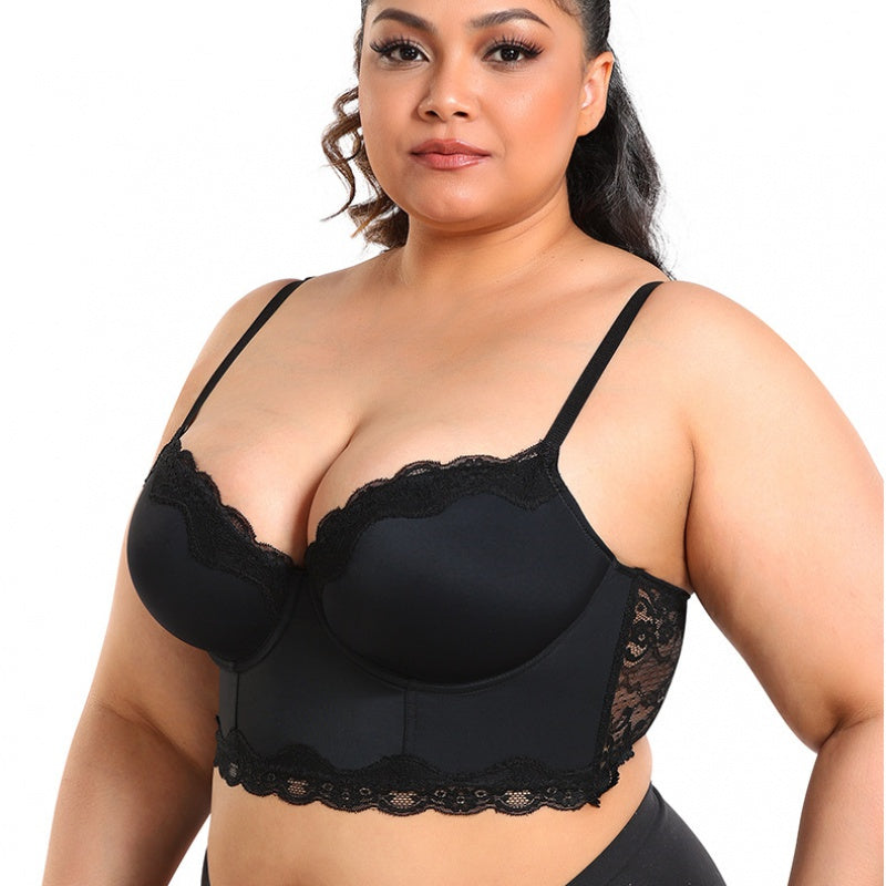 Plus Size T Shirt Bra Lace Back Corset | Tank Top With Straps