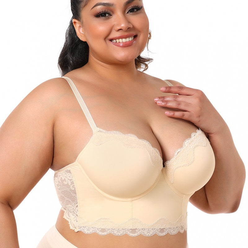 Plus Size T Shirt Bra Lace Back Corset | Tank Top With Straps