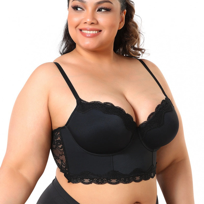 Plus Size T Shirt Bra Lace Back Corset | Tank Top With Straps