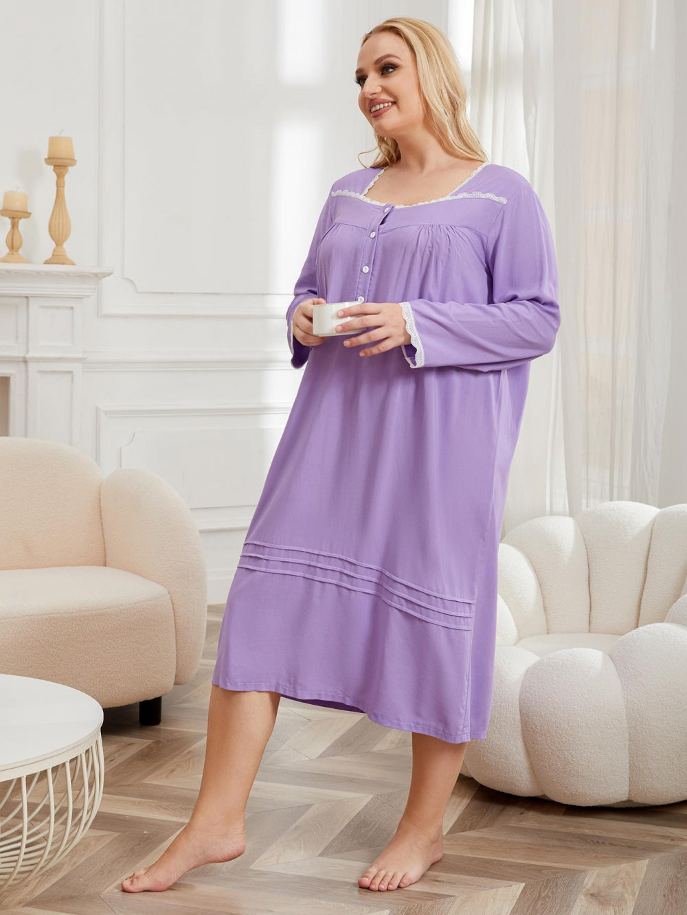 Thin Long Sleeve Nightdress