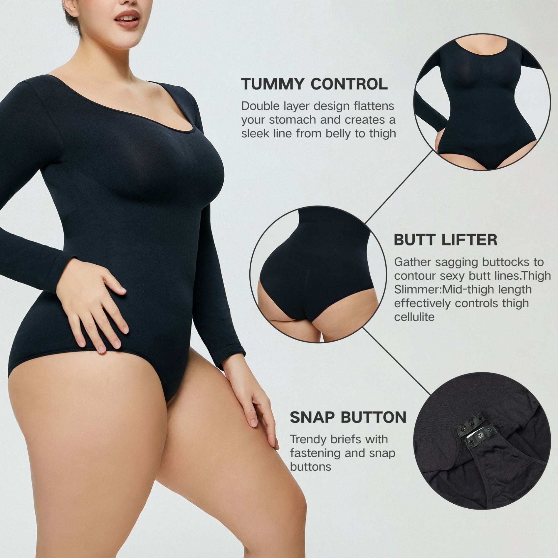 Long Sleeve Shapewear Bodysuit