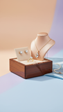High-gloss jewelry presentation box with minimalist branding