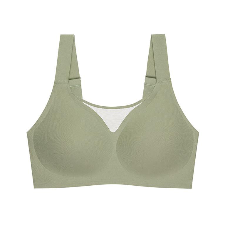 Seamless Low Back plus size everyday sports Bra no wire with wide straps