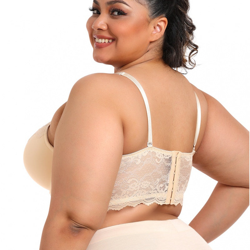 Plus Size T Shirt Bra Lace Back Corset | Tank Top With Straps