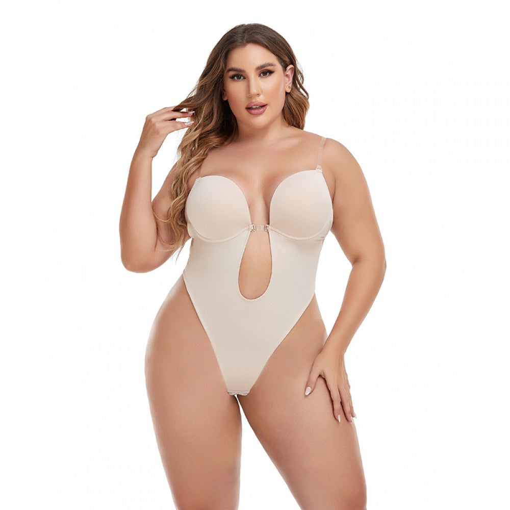 plus size backless invisible straps sexy thong shapewear bodysuit rosylemon