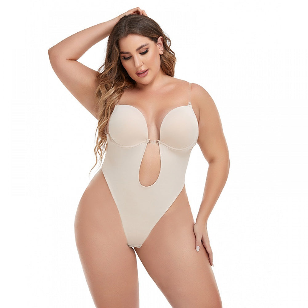 plus size backless invisible straps sexy thong shapewear bodysuit rosylemon