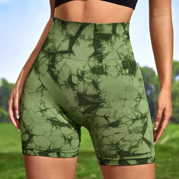 Tie-Dye High Waist Hip Lift Bike Shorts