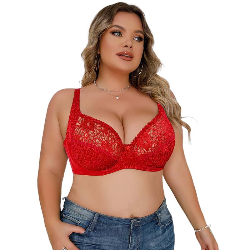 Sexy plus size t shirt bra with straps and lace