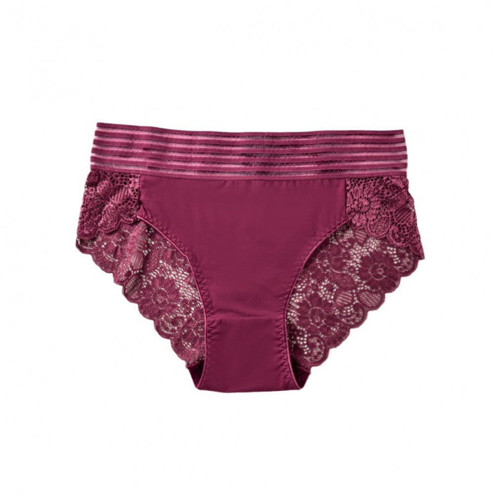 Plus size G string thong cheeky sexy  lace wine red