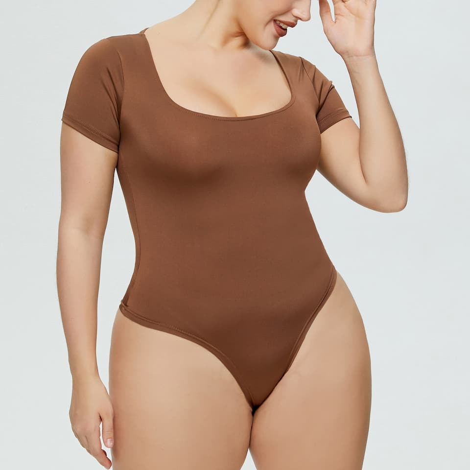 Square Neck Shapewear Bodysuit - Tummy Control