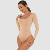 Long Sleeve Crew Neck Shapewear Bodysuit - Tummy Control