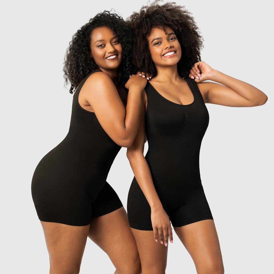 plus size mid thigh camisole shapewear bodysuit  rosylemon