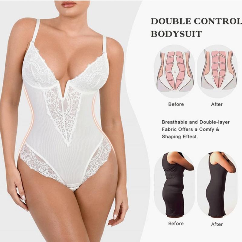 plunging neckline lace edge brief bodysuit camisole rosylemons