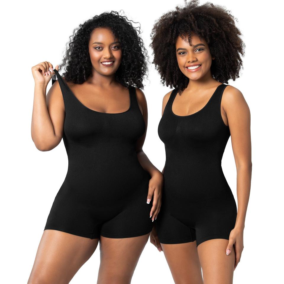 plus size mid thing shapewear bodysuit black rosylemons