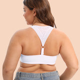 rosy lemon plus size front closure bra white