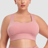 rosy lemon plus size everyday sports bra extra support pink