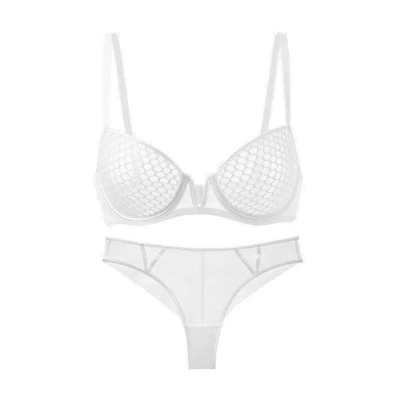 Ultra Thin Underwire Plunge Bra Set