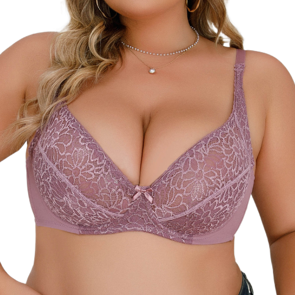 Sexy plus size t shirt bra with straps and lace